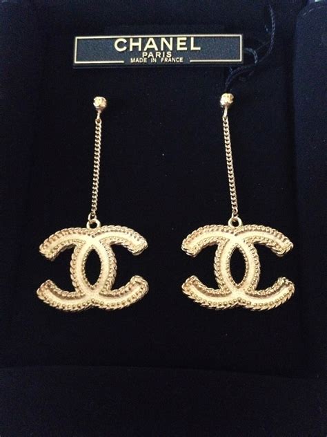 big chanel earrings on ear|real real chanel earrings.